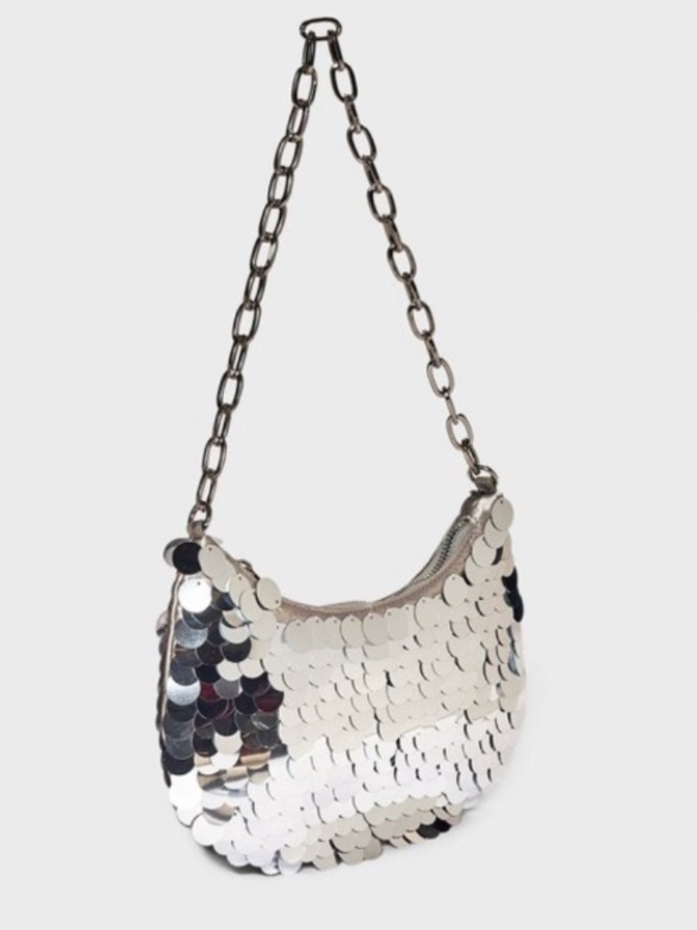 Wild Fable Slouchy Sequin Hobo Silver Shoulder Bag